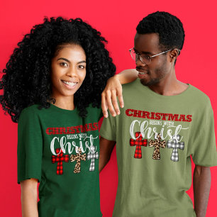 Cute Christmas Begins With Christ Religious Unisex T-Shirt