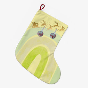 Cute Christmas bell Line Art Large Christmas Stocking