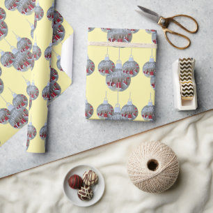 Cute Christmas bell Line Art Wrapping Paper