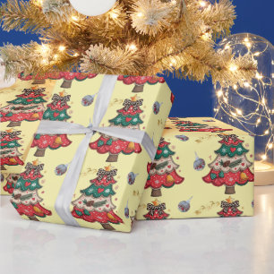 Cute Christmas bell Line Art Wrapping Paper