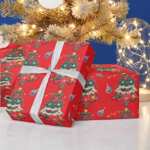 Cute Christmas bell Line Art Wrapping Paper