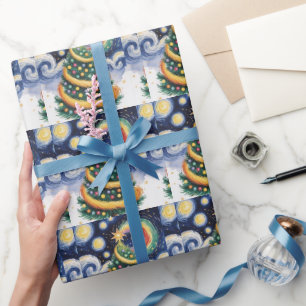 Cute Christmas bell Line Art Wrapping Paper