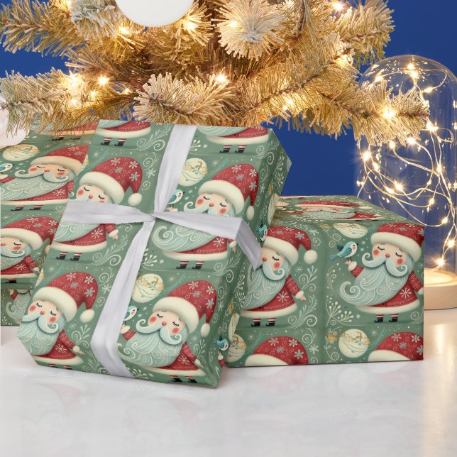 Cute Christmas bell Line Art Wrapping Paper (Holidays)