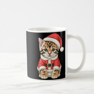 Cute Christmas Bengal Cat Santa Coffee Mug