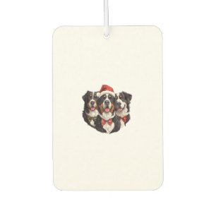 Cute Christmas Bernese Mountain Dogs Santa Hat Hol Car Air Freshener