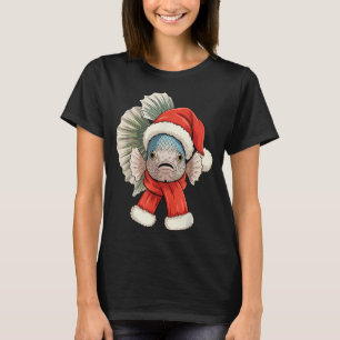 Cute Christmas Betta Fish Santa T-Shirt