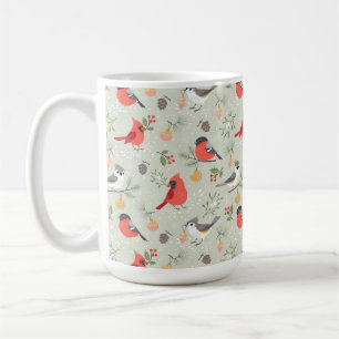 Cute Christmas Bird Pattern Holiday Design Coffee Mug