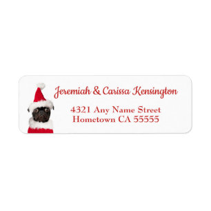 Cute Christmas Black Pug Santa Hat