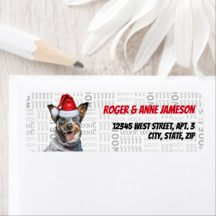 Cute Christmas Blue Heeler Dog Return Address