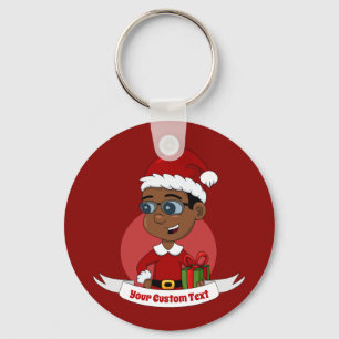 Cute Christmas boy cartoon Keychain