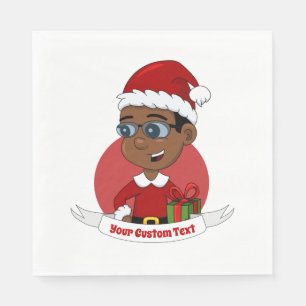 Cute Christmas boy cartoon Napkins