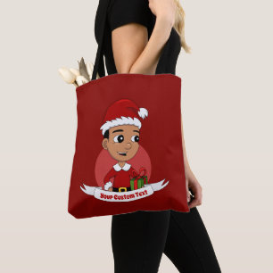 Cute Christmas boy cartoon Tote Bag