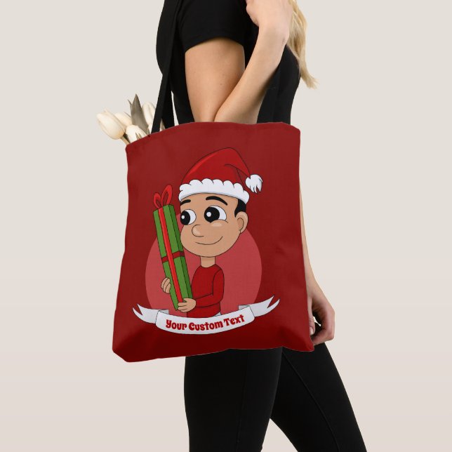 Cute Christmas boy cartoon Tote Bag (Close Up)