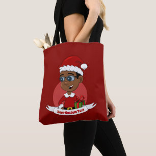 Cute Christmas boy cartoon Tote Bag