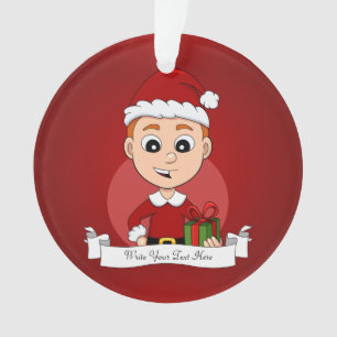 Cute Christmas boy with ginger hair Ornament