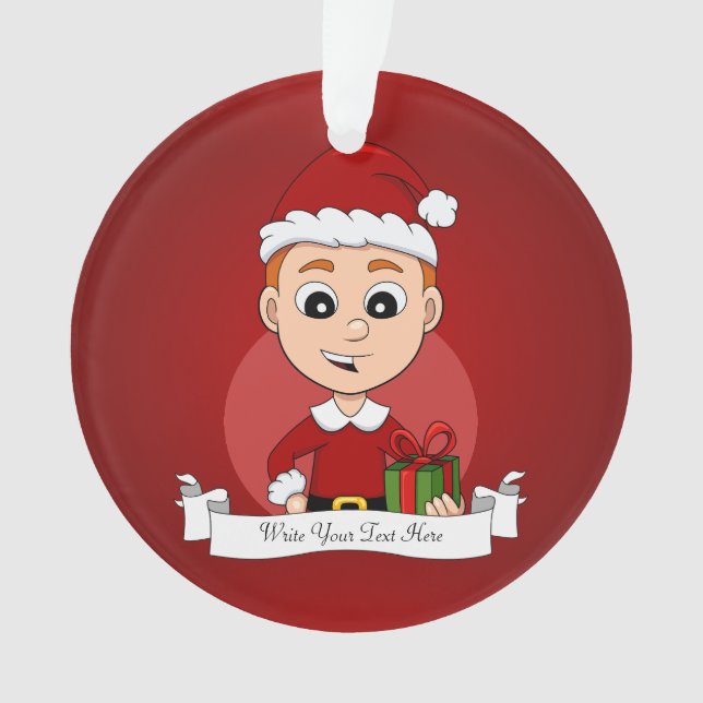 Cute Christmas boy with ginger hair Ornament (Front)