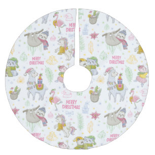 Cute Christmas Brushed Polyester Tree Skirt