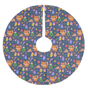 Cute Christmas Brushed Polyester Tree Skirt
