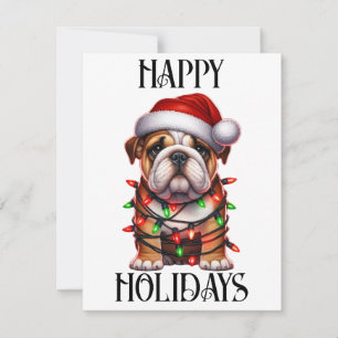 Cute Christmas Bulldog Holiday Card