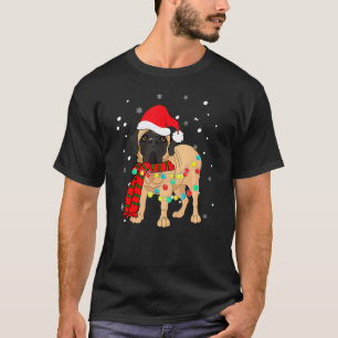 Cute Christmas Bullmastiff Dog Lights Funny  For M T-Shirt