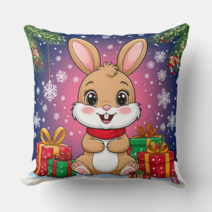 Cute Christmas Bunny Cushion