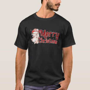 Cute Christmas Bunny Rabbit Santa Claus Red Plaid T-Shirt
