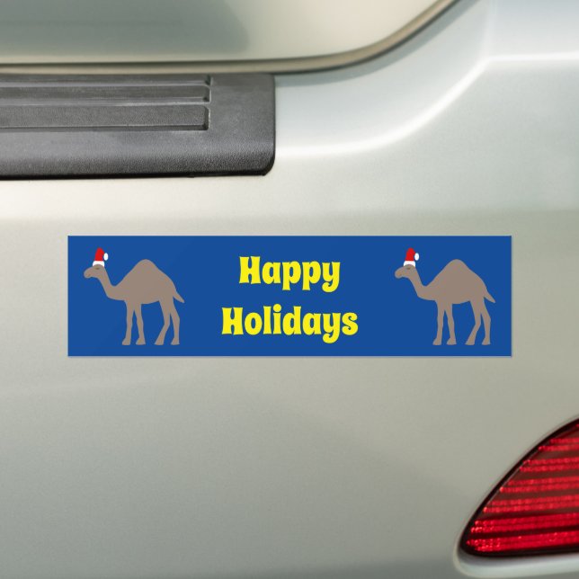 Cute Christmas Camel Custom Bumper Sticker (On Car)