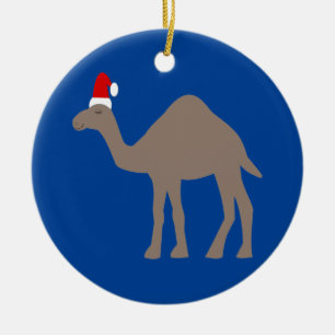 Cute Christmas Camel Custom Ceramic Tree Decoration