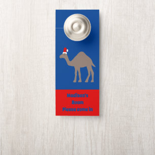 Cute Christmas Camel Custom Name Door Hanger