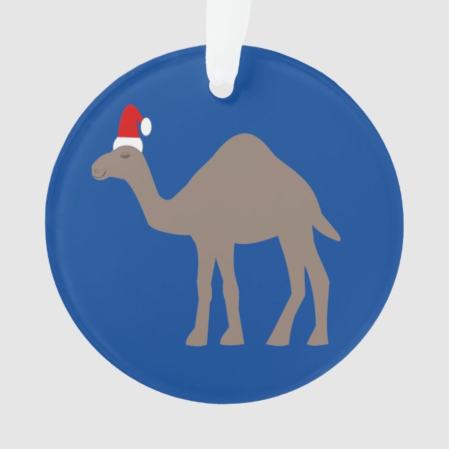 Cute Christmas Camel Custom Name Ornament (Front)