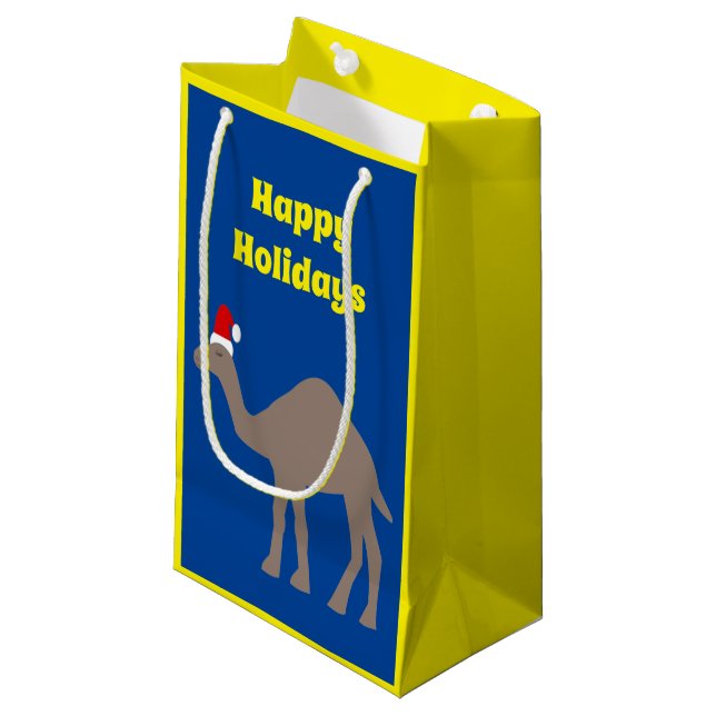 Cute Christmas Camel Custom Small Gift Bag (Front Angled)