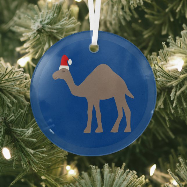 Cute Christmas Camel Glass Tree Decoration (Insitu)