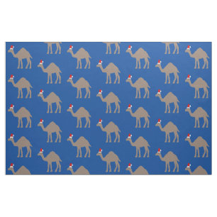 Cute Christmas Camel Patterned Fabric