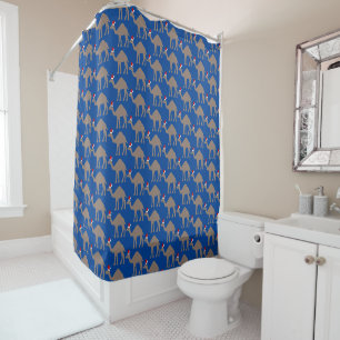 Cute Christmas Camel Patterned Shower Curtain