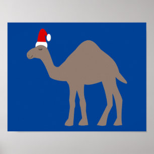 Cute Christmas Camel Poster