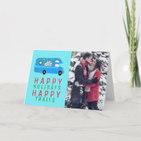 Cute Christmas Camper RV CUSTOM PHOTO Holiday Card