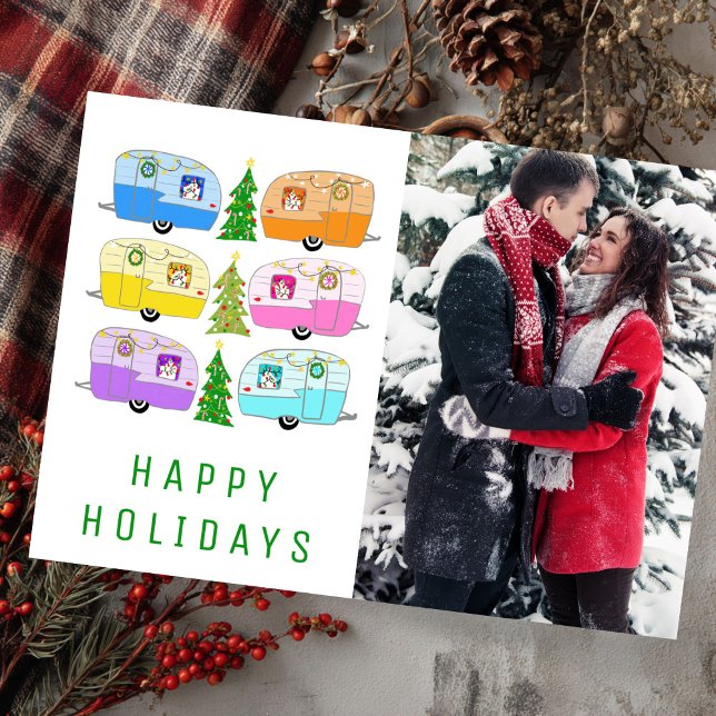 Cute Christmas Camper RV CUSTOM PHOTO Holiday Card (Cute Christmas Camper RV CUSTOM PHOTO Holiday Card
)