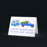 Cute Christmas Camper Truck Trailer Vintage RV  Card<br><div class="desc">Customisable card,  Add your own text to the inside or front of the card. Change the background colours too. Check my shop for more designs or let me know if you'd like something custom.</div>