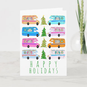 Cute Christmas Camper Vintage Motorhomes RV Xmas Card