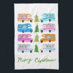 Cute Christmas Camper Vintage Motorhomes RV Xmas Tea Towel<br><div class="desc">Hope you like this holiday pattern. Add your own text to customise it if you like. Check my shop for more matching items and other holiday patterns. Thanks for shopping with me!</div>