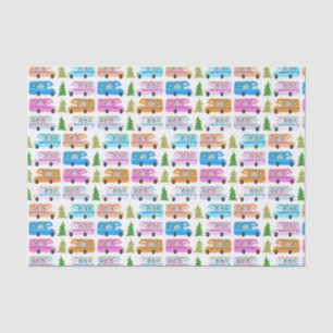 Cute Christmas Camper Vintage Motorhomes RV Xmas Tissue Paper
