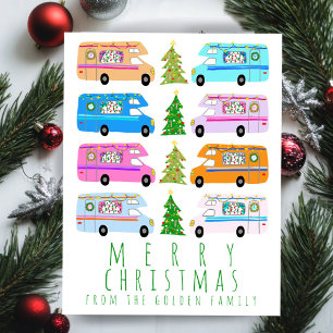 Cute Christmas Camper Vintage RVs Custom Tree-Free Holiday Card