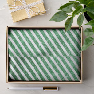Cute Christmas Candy Cane Glitter Green Stripped Tissue Paper