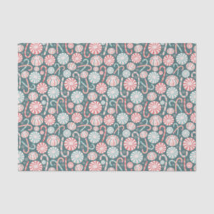 Cute Christmas Candy Canes Abstract Pattern Tissue Paper