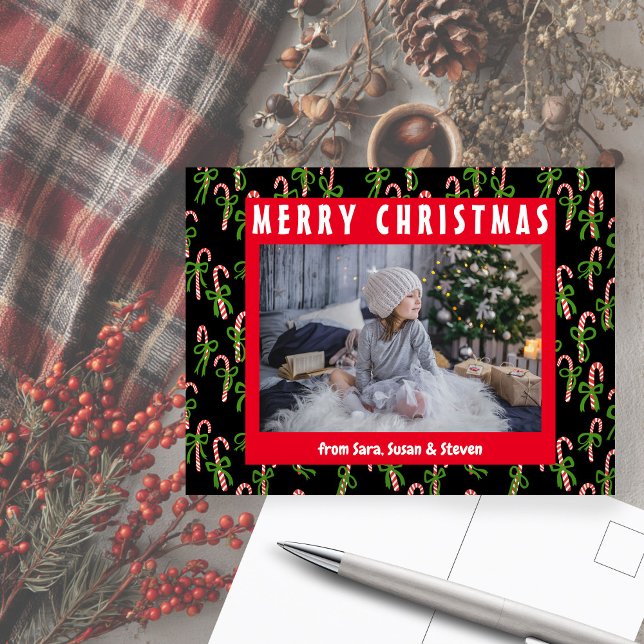 Cute Christmas Candy Canes Xmas Holiday CUSTOM Postcard (Cute Christmas Candy Canes Xmas Holiday CUSTOM Postcard
)