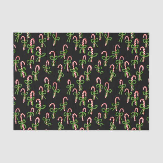 Cute Christmas Candy Canes Xmas Holiday Gift Tissue Paper (Front)