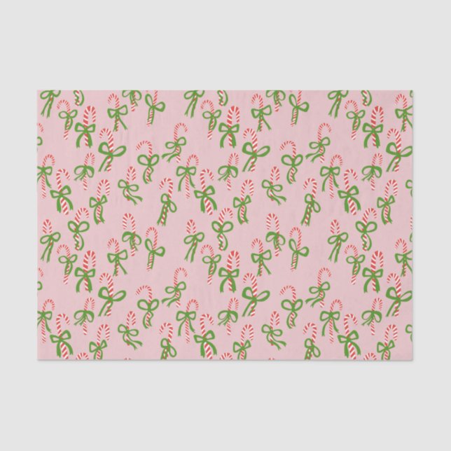 Cute Christmas Candy Canes Xmas Holiday Gift Tissue Paper (Front)