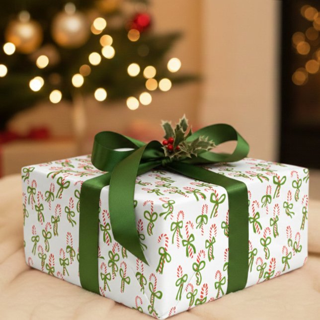 Cute Christmas Candy Canes Xmas Holiday Hand-drawn Wrapping Paper Sheet (Cute Christmas Candy Canes Xmas Holiday Hand-drawn Wrapping Paper Sheets
)