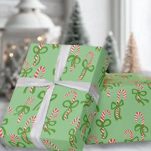 Cute Christmas Candy Canes Xmas Holiday Wrapping Paper