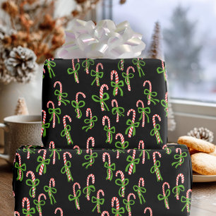 Cute Christmas Candy Canes Xmas Holiday Wrapping Paper